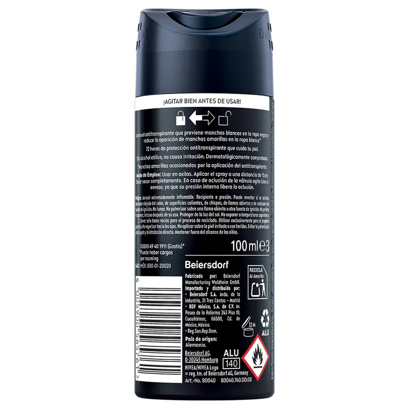 Desodorante Nivea Men Invisible Black & White Spray 100 Ml - Image 10