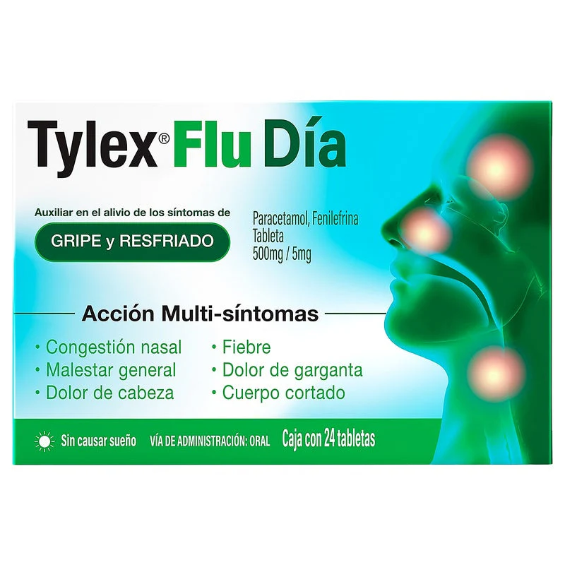 Tylex Flu Dia 500/5 Mg Con 24 Tabletas