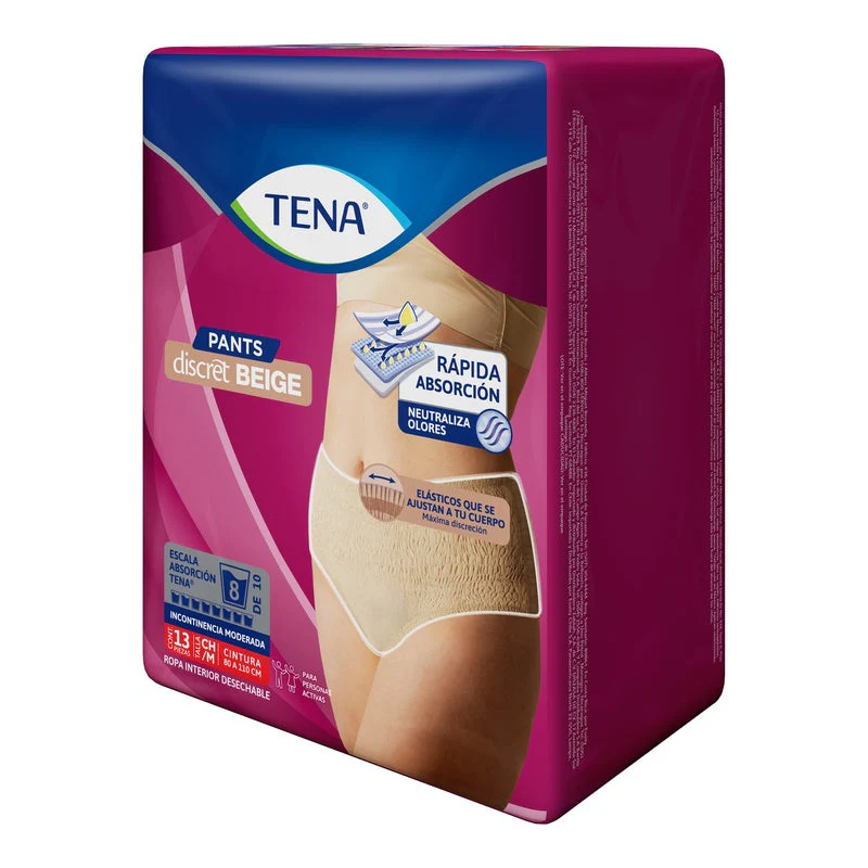 Calzon Tena Pants Beige Chico /Mediano Con 13 Piezas - Image 18