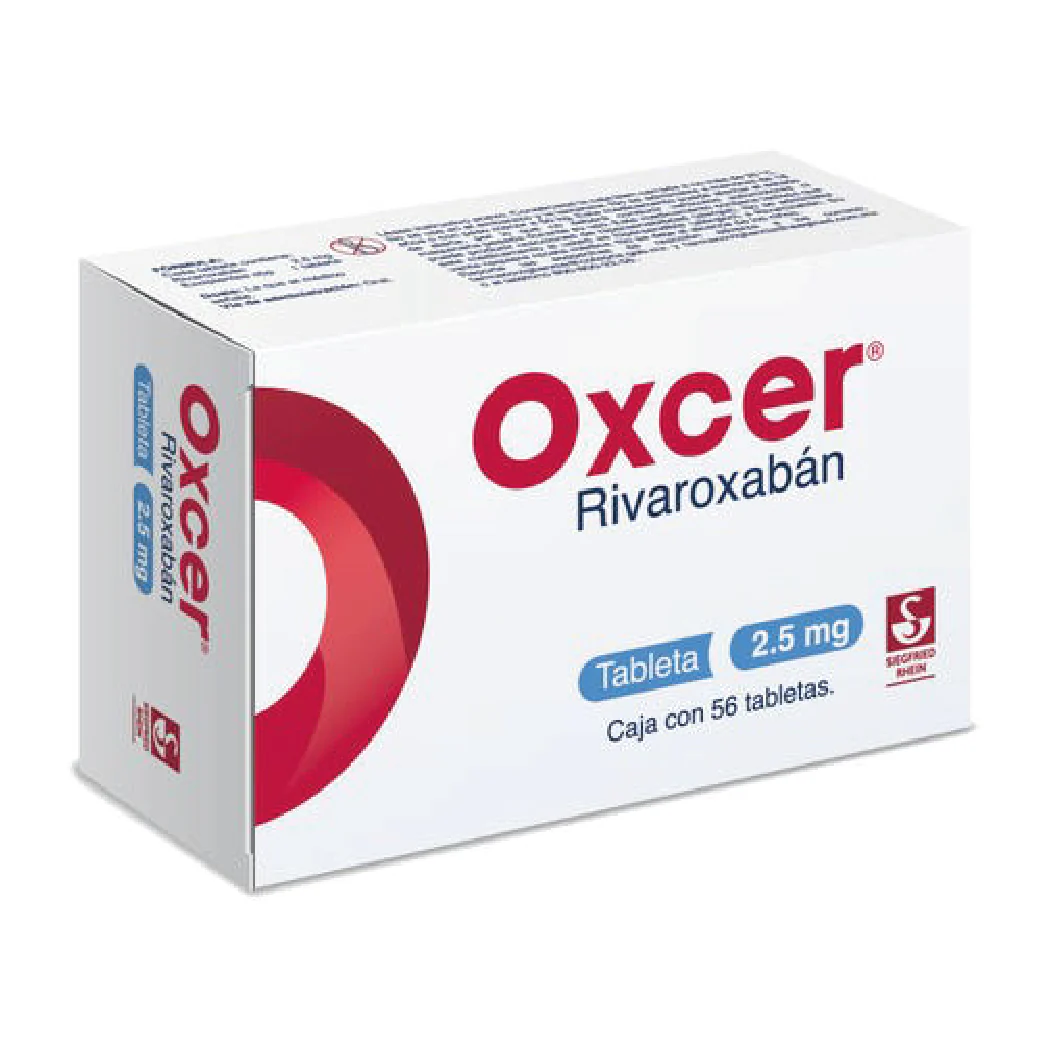 Oxcer 2.5 Mg - Caja Con 56 Tabletas (Rivaroxabán)