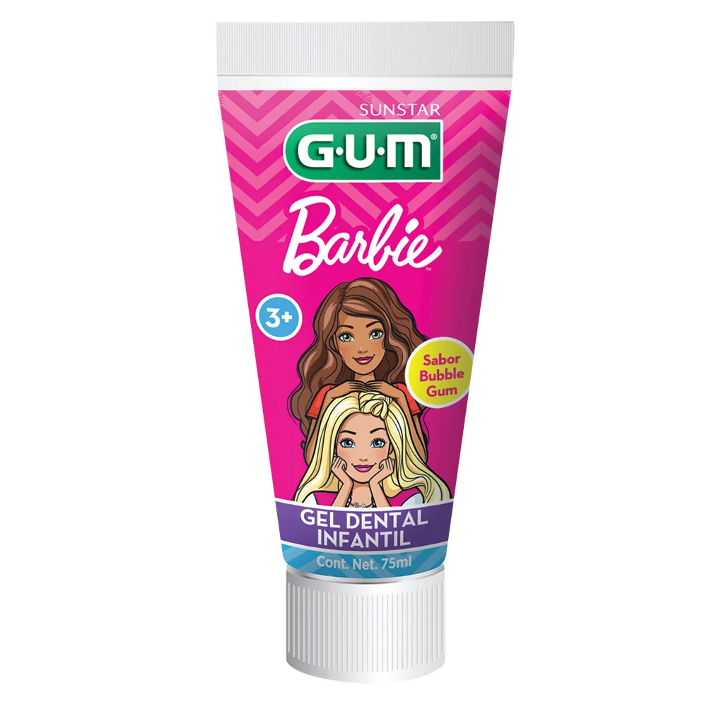 Gel Dental Gum Infantil Barbie Bubble 75 Ml
