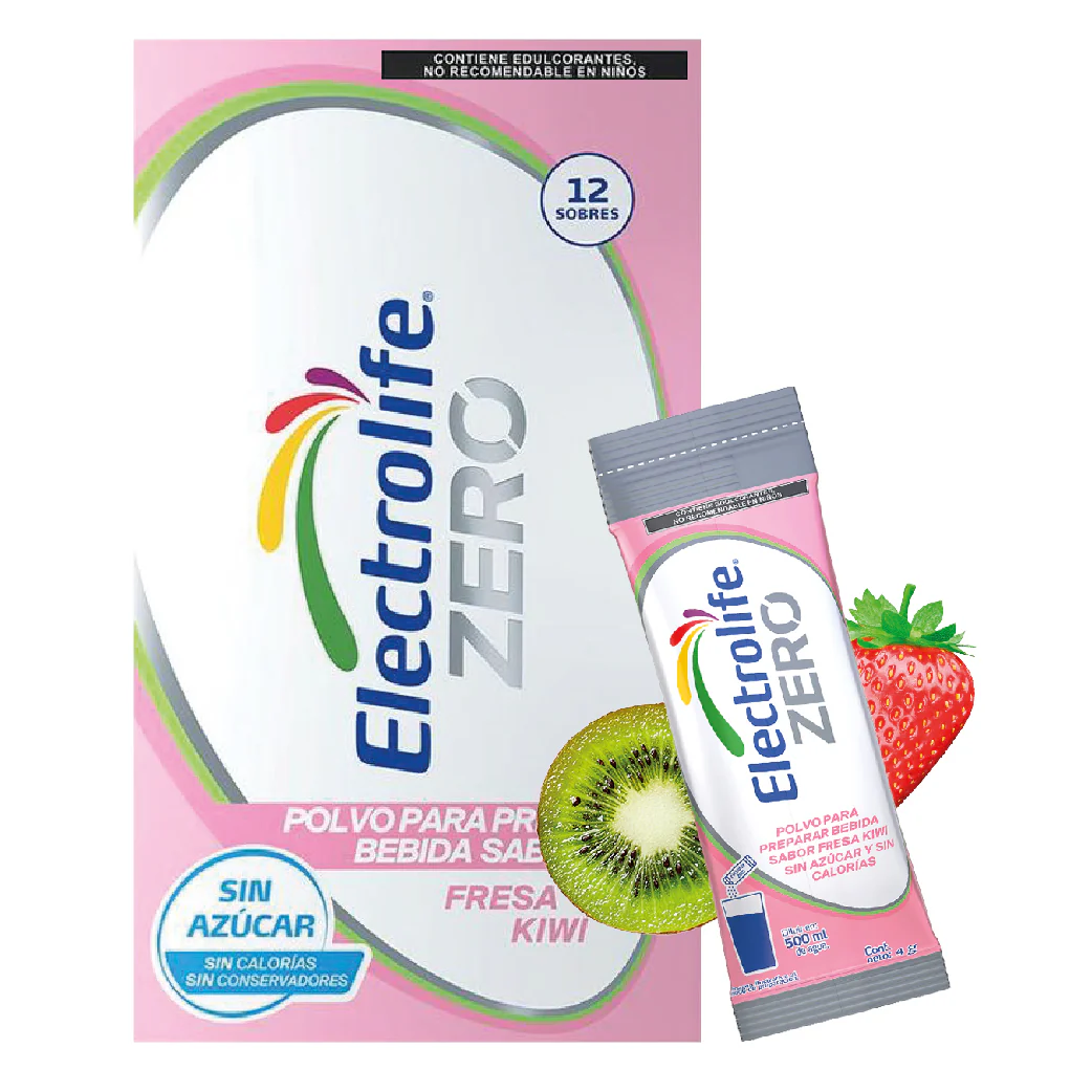 Electrolife Zero Mx Polvo Fresa Kiwi Con 12 Sobres