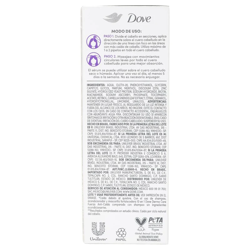 Serum Capilar Dove Derma Care Anticaida 50 Ml - Image 7