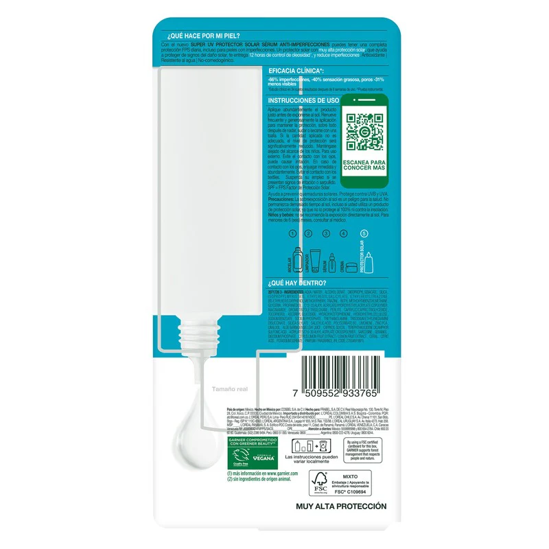 Protector Solar Anti-Imperfecciones Serum Garnier 50 Super Uv 40 Ml - Image 2