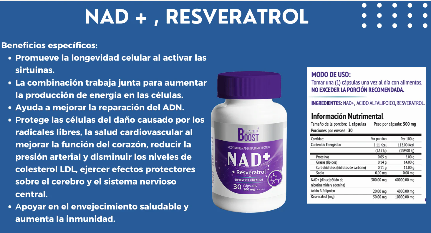 Resveratrol 500 Mg Con 30 Capsulas Healthy Boost - Image 2