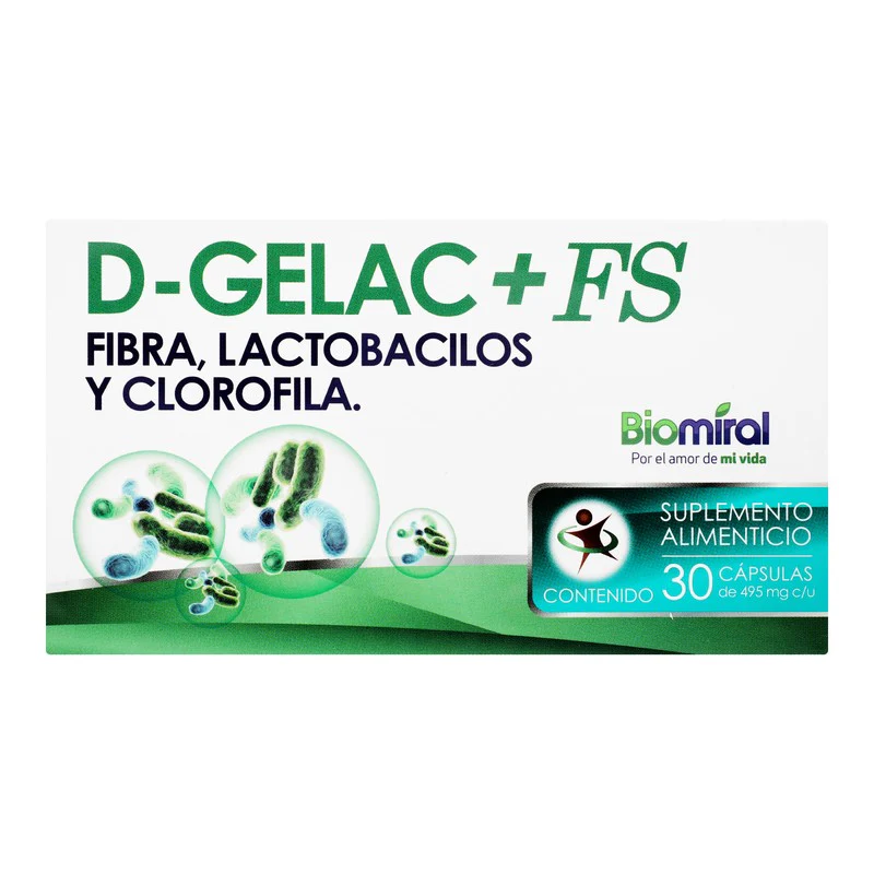 Probioticos D-Gelac+Fs Con 30 Capsulas 495 G Biomiral