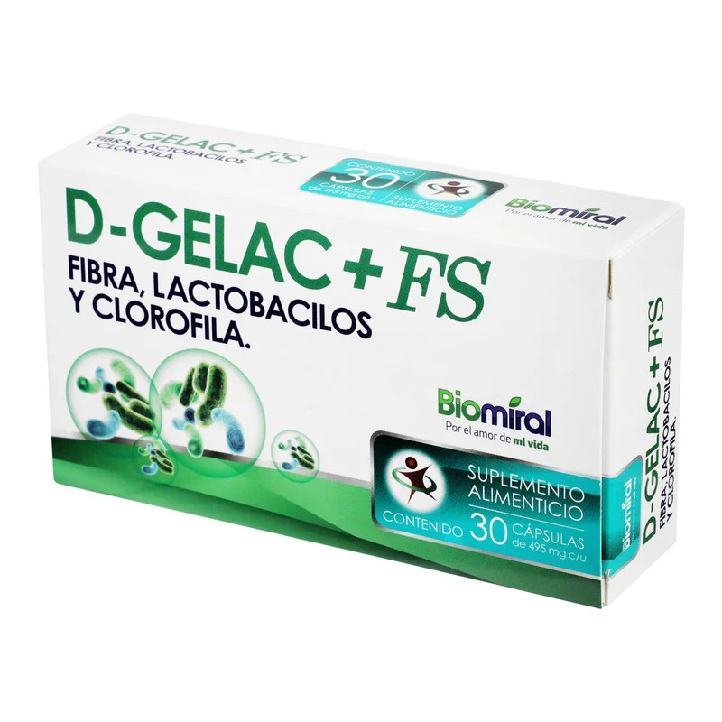 Probioticos D-Gelac+Fs Con 30 Capsulas 495 G Biomiral - Image 3