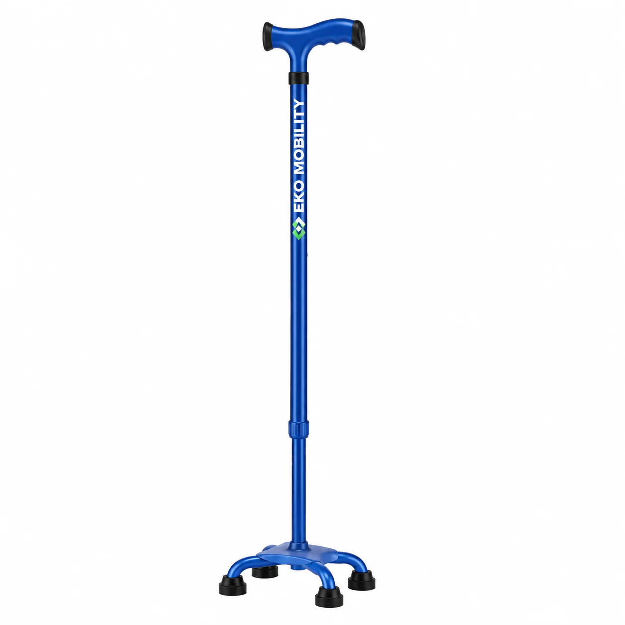 Eb040802J Baston 4 Apoyos Anodizado Azul Base Plastica