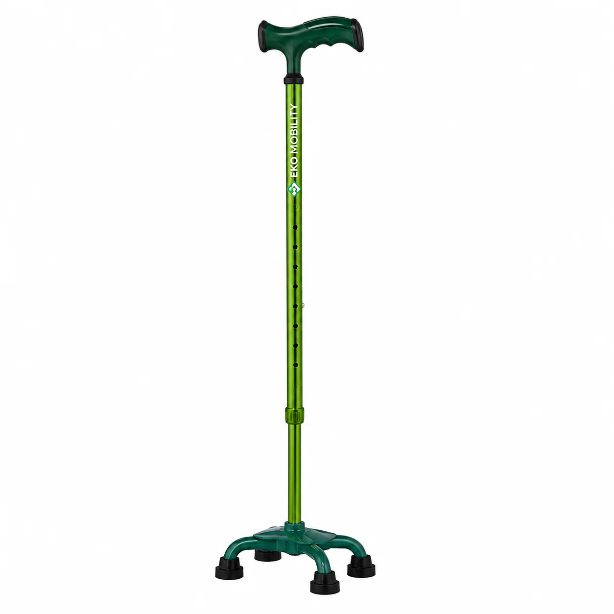 Eb040803J Baston 4 Apoyos Anodizado Verde Base Plastica