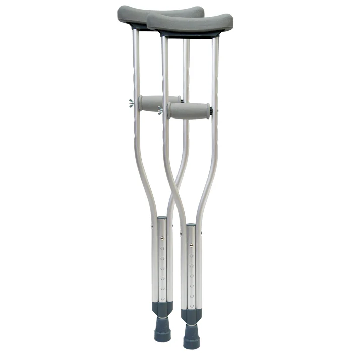 Em100104C Muleta Axilar Infantil Aluminio Plata Altura Ajustable