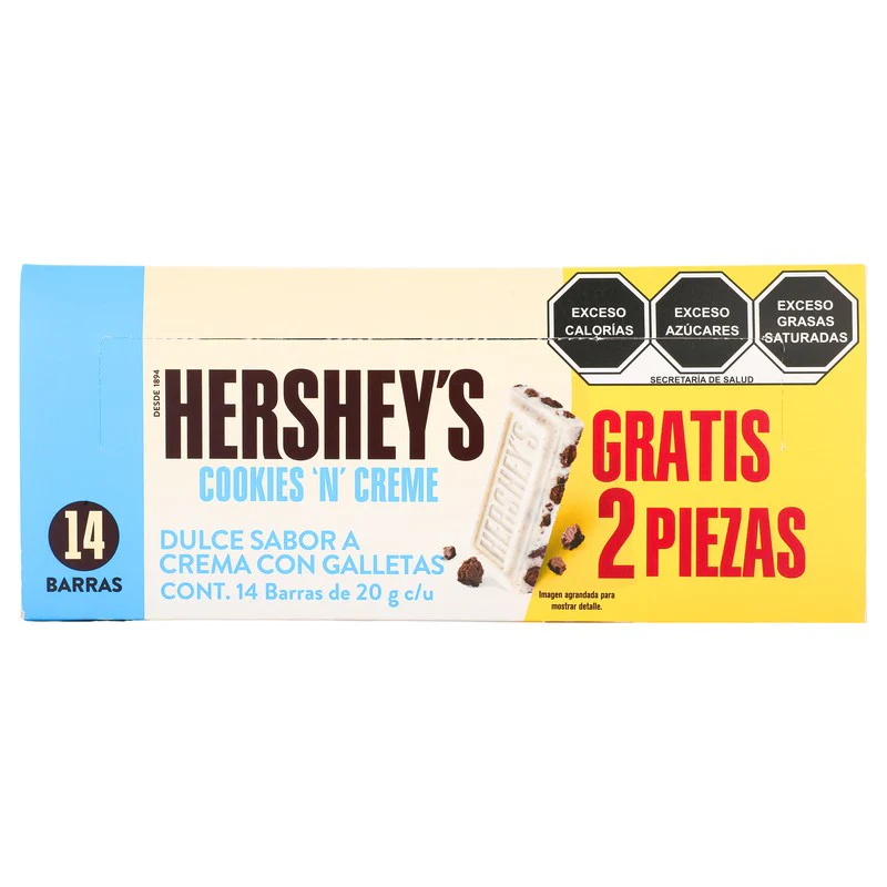 Chocolate Hersheys Cookies N Creme Con 14 Barras 20G