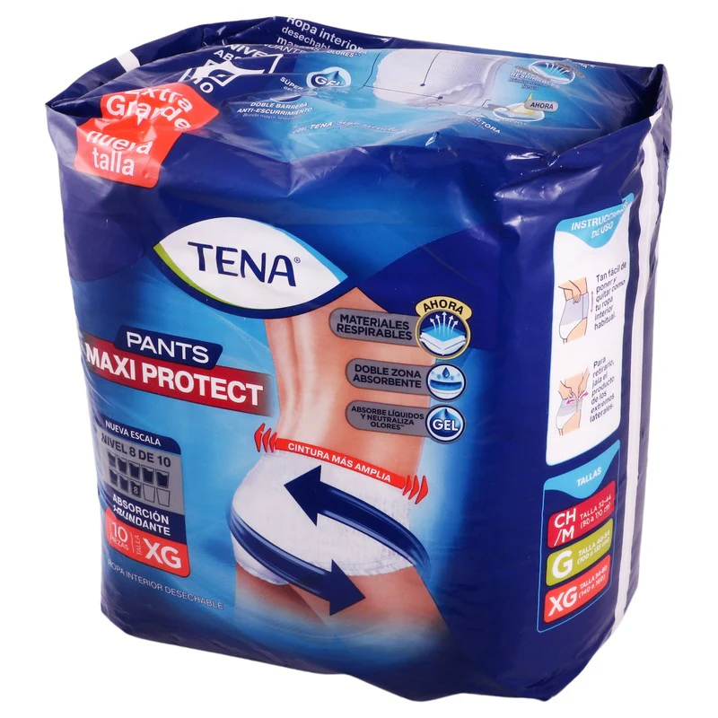 Calzon Tena Pants Maxima Proteccion Xgrande Con 10 Piezas - Image 4
