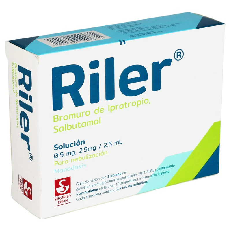 Riler 0.5 Mg / 2.5 Mg - Caja Con 10 Ampolletas De 2.5 Ml (Ipratropio Y Salbutamol) - Image 2