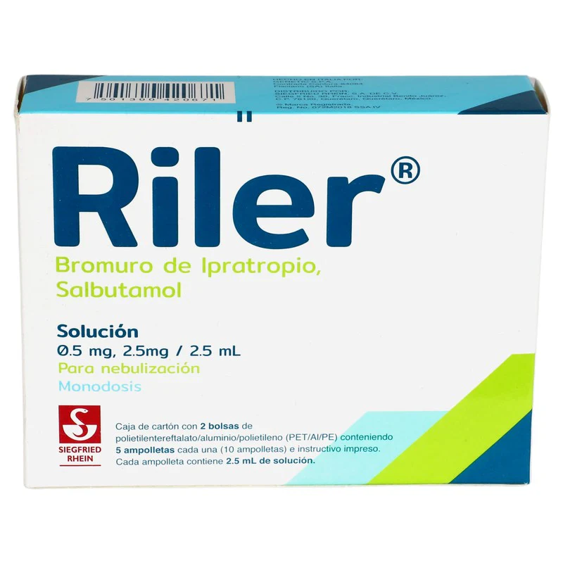 Riler 0.5 Mg / 2.5 Mg - Caja Con 10 Ampolletas De 2.5 Ml (Ipratropio Y Salbutamol) - Image 3