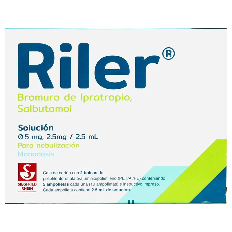 Riler 0.5 Mg / 2.5 Mg - Caja Con 10 Ampolletas De 2.5 Ml (Ipratropio Y Salbutamol) - Image 7