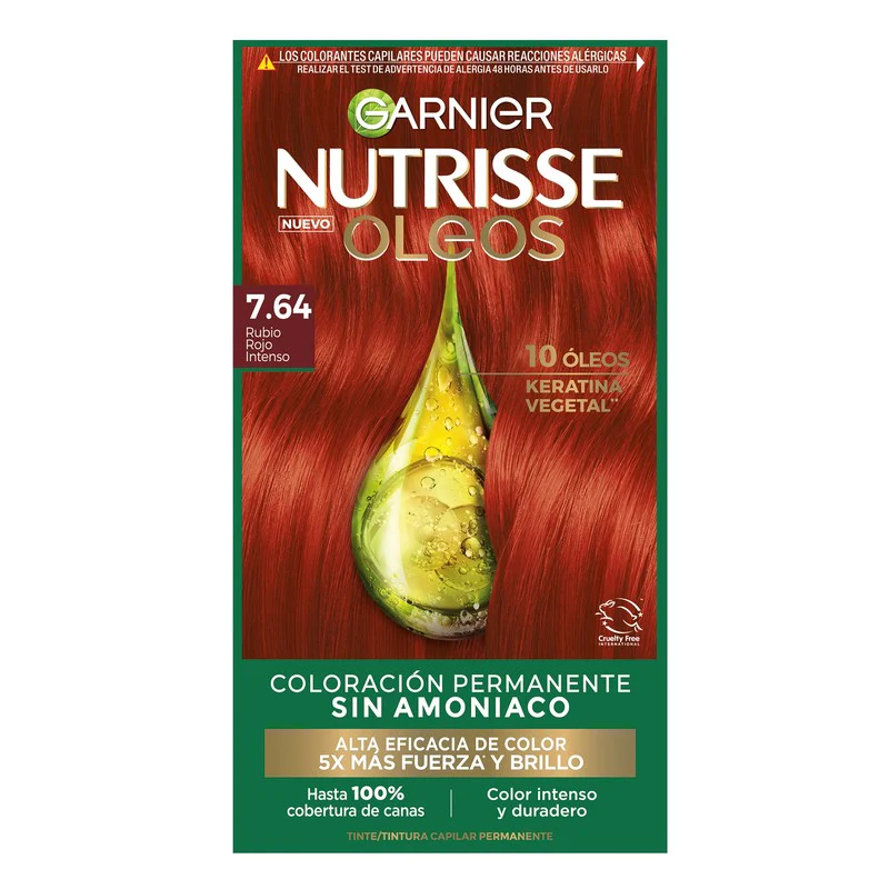 Tinte Nutrisse Oleos Rubio Rojo Intenso 7.64