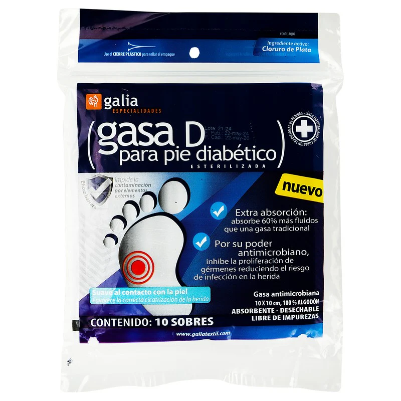 Gasa Galia Pie Diabetico 10 X 10 Cm Con 10 - Image 2
