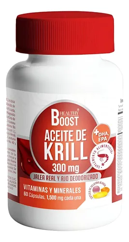 Aceite De Krill 300 Mg Con 60 Capsulas Vitaminas Y Minerales Healthy Boost