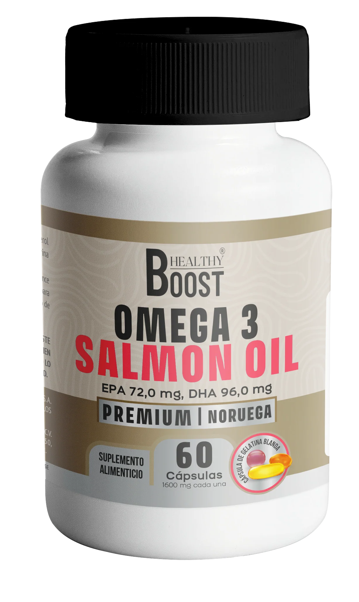 Omega 3 Salmon Oil 1600 Mg Con 60 Capsulas Healthy Boost