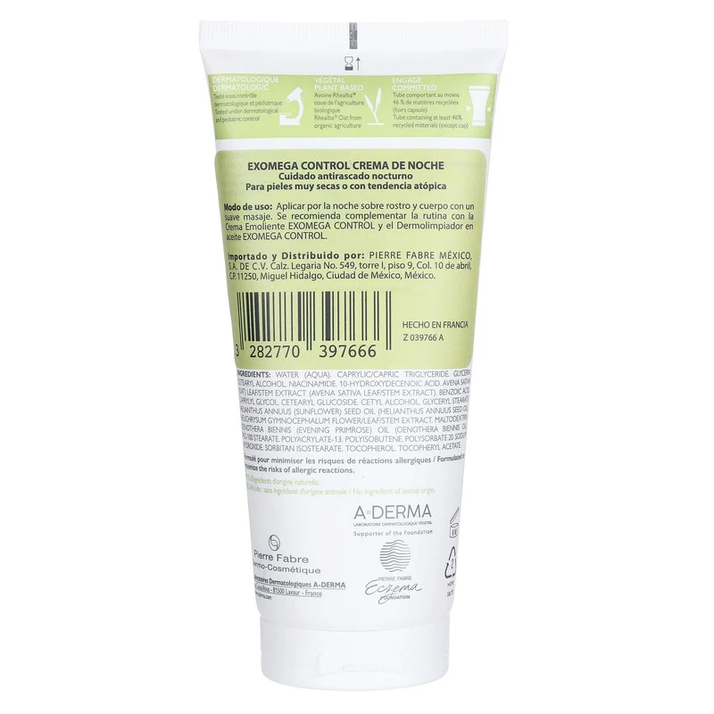 A-Derma Exomeg Crema Emoliente De Noche 200Ml - Image 7