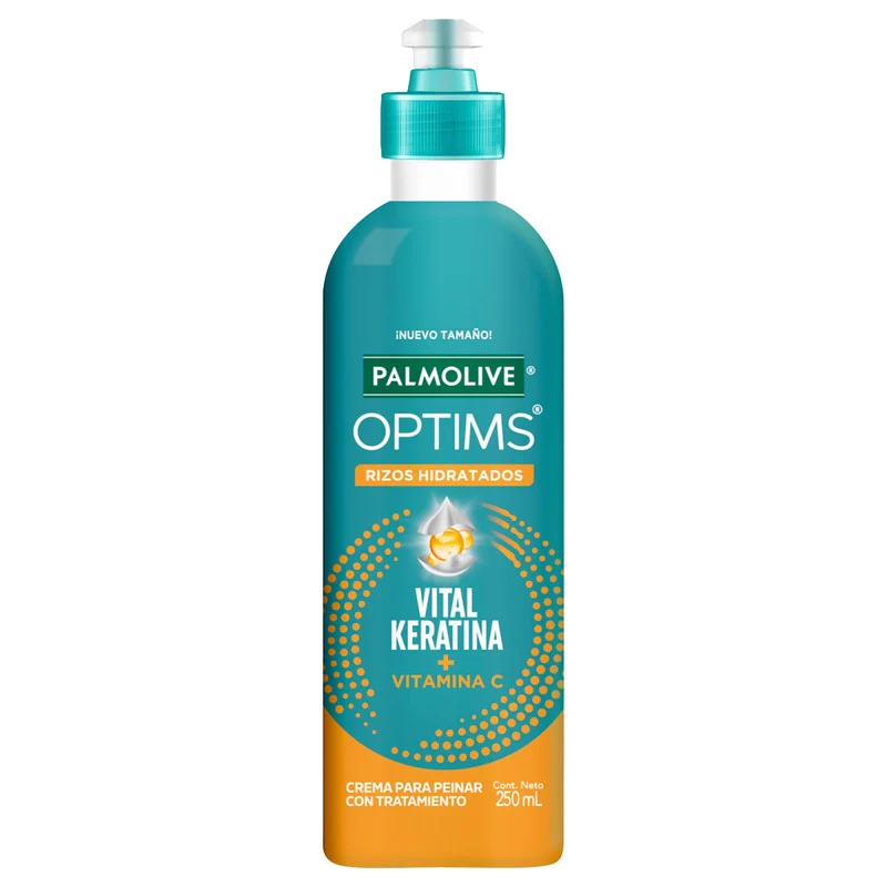 Crema Palmolive Optims Para Peinar Keratina Rizos Hidratados 250 Ml
