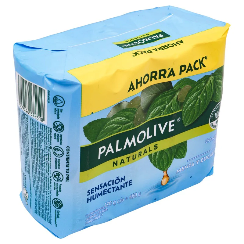 Jabon Palmolive Natural Menta-Eucalipto 120 G Con 4