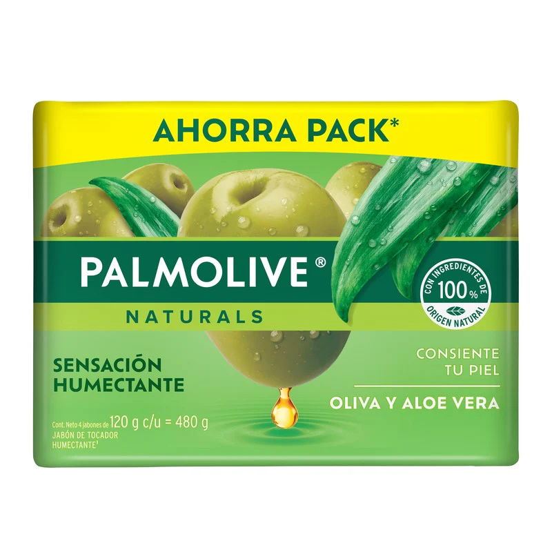 Jabon Palmolive Natural Oliva Y Aloe Vera 120 G Con 4