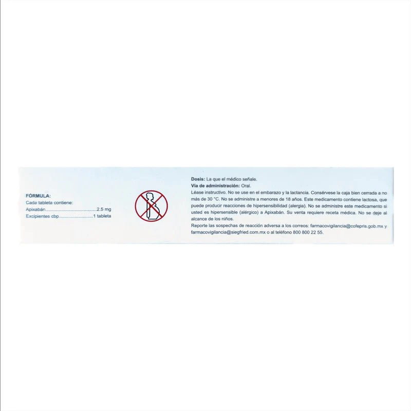 Apixaban 2.5 Mg Con 20 Tabletas Avivia - Image 3