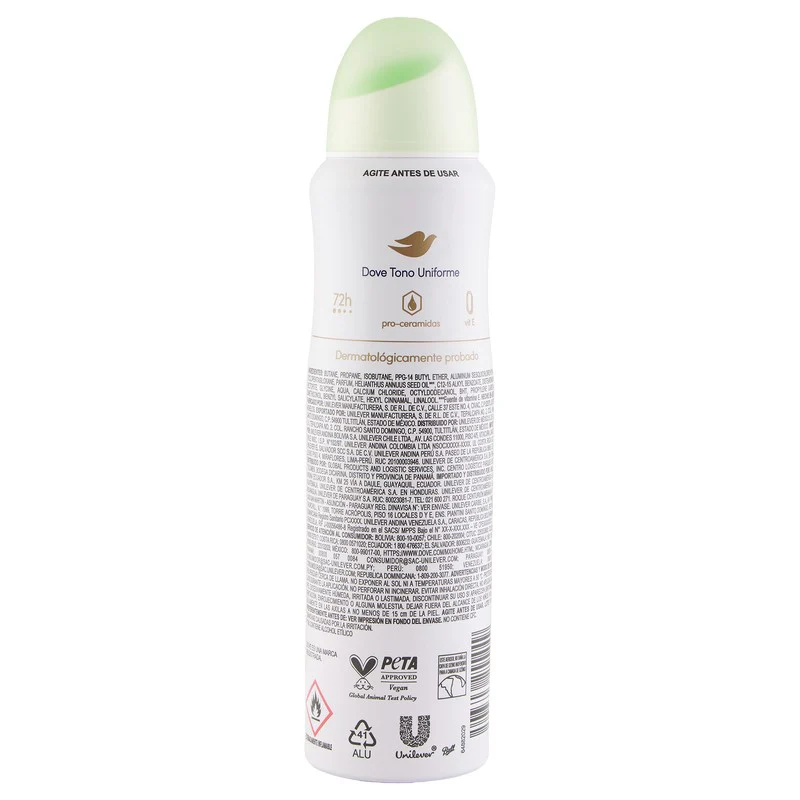 Desodorante Dove Tono Uniforme Jazmin Raspberry Spray 150 Ml - Image 7