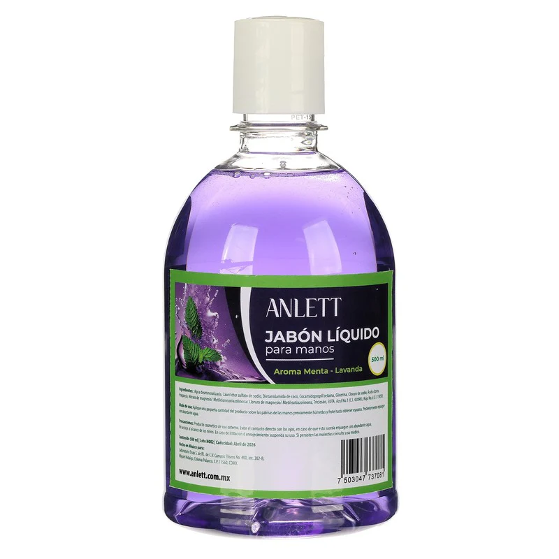 Jabon Anlett Para Manos Menta Lavanda 500 Ml
