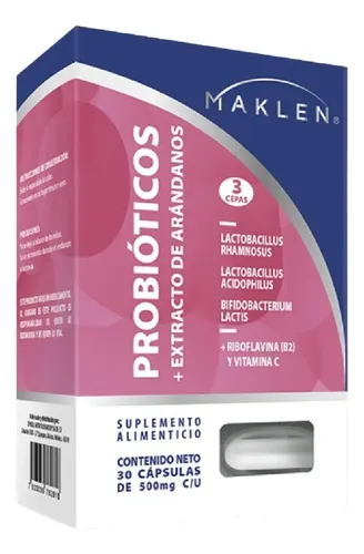 Probioticos+ Extracto Arandanos 500 Mg Con 30 Capsulas Maklen