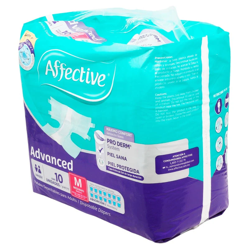 Pañal Affective Advanced Adulto Mediano Con 10 Piezas - Image 3