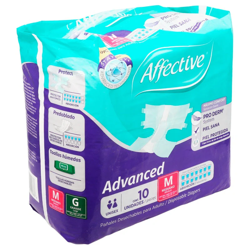 Pañal Affective Advanced Adulto Mediano Con 10 Piezas - Image 4