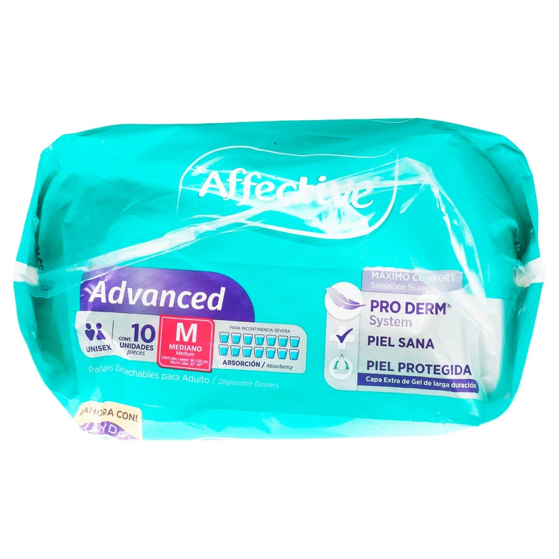 Pañal Affective Advanced Adulto Mediano Con 10 Piezas - Image 6