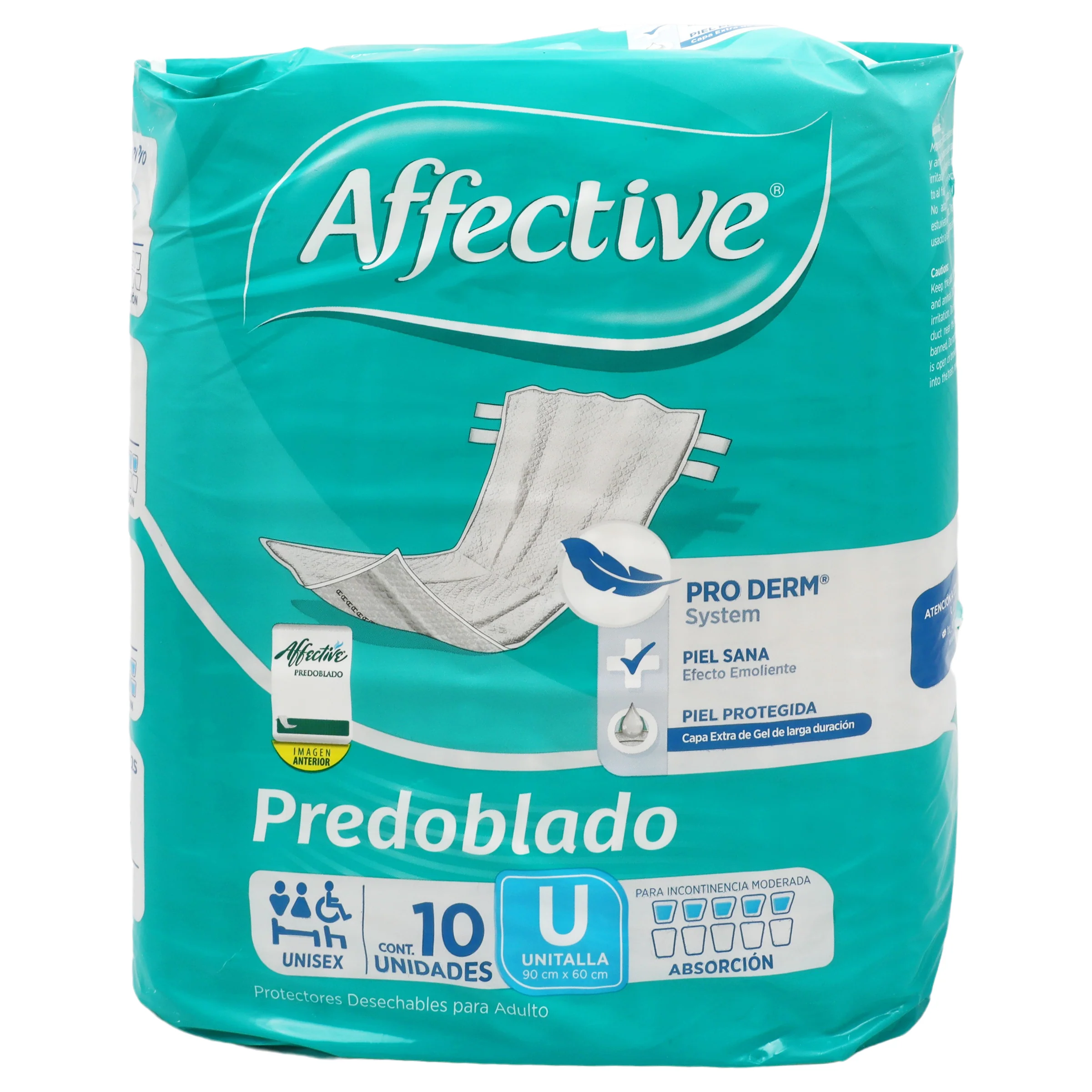 Pañal Affective Predoblado Adulto Unisex Con 10 Piezas