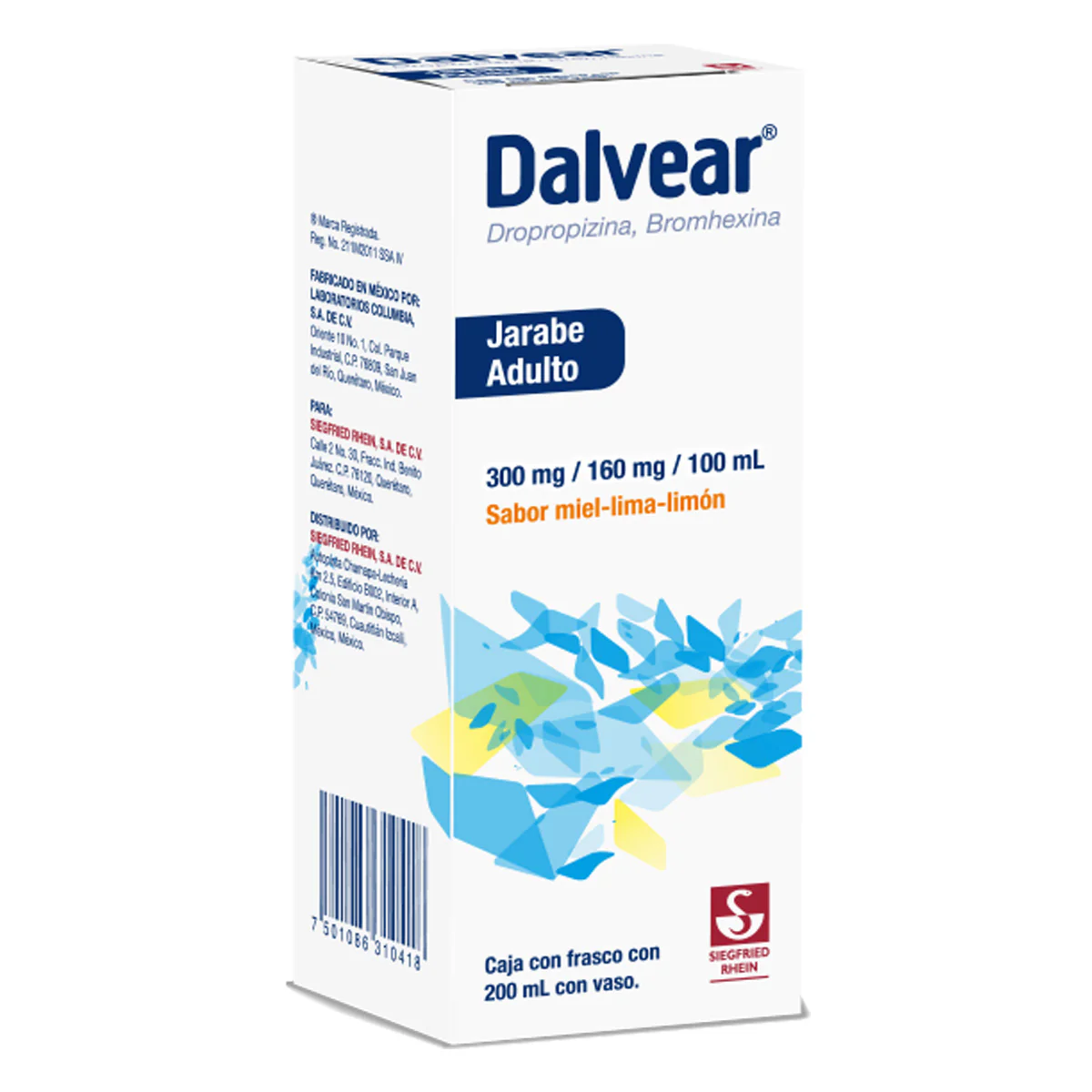 Dalvear Adulto 300 Mg / 160 Mg - Jarabe Sabor Miel Y Lima Limón 200 Ml (Dropropizina Y Bromhexina) - Image 3