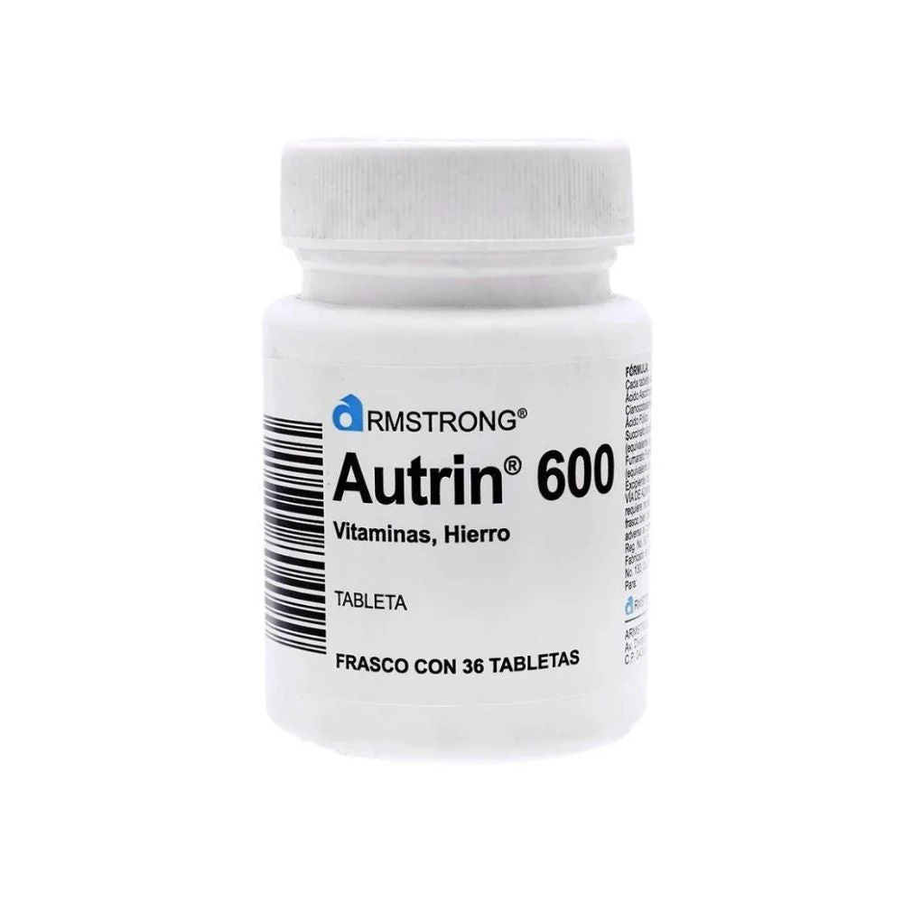 Autrin 600 Mg Frasco Tabletas Con 36