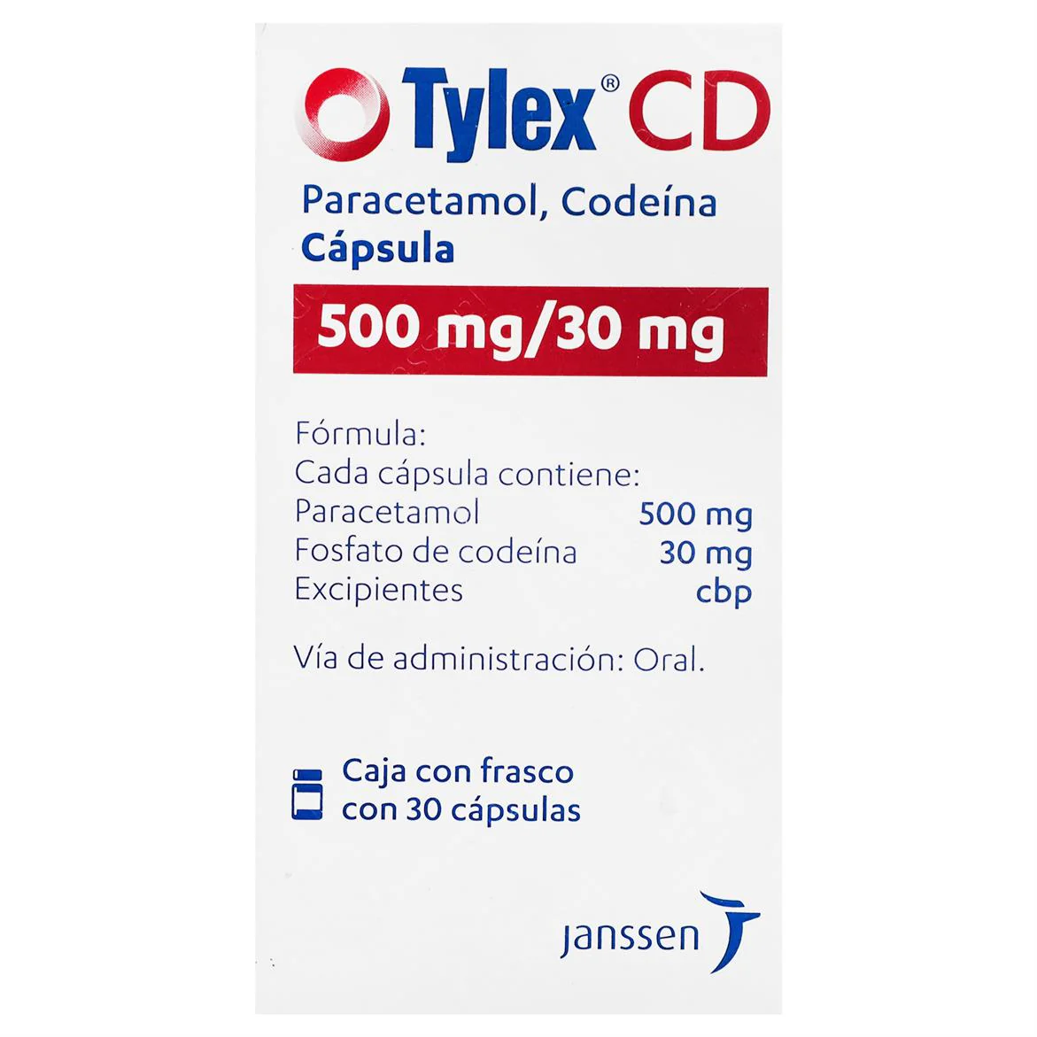 Tylex-Cd 500/30 Mg Con 30 Capsulas