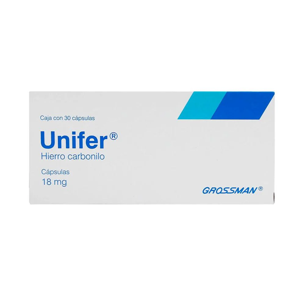 Unifer 18 Mg Con 30 Capsulas