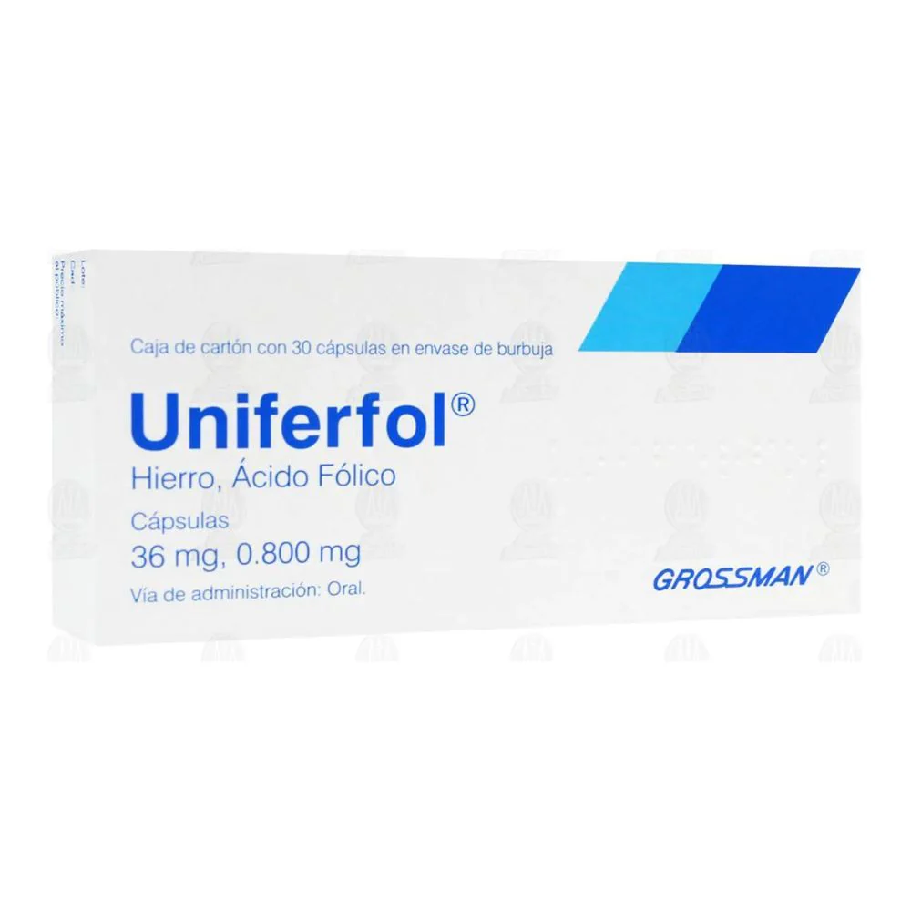 Uniferfol 36.0Mg/0.800 Mg Con 30 Capsulas