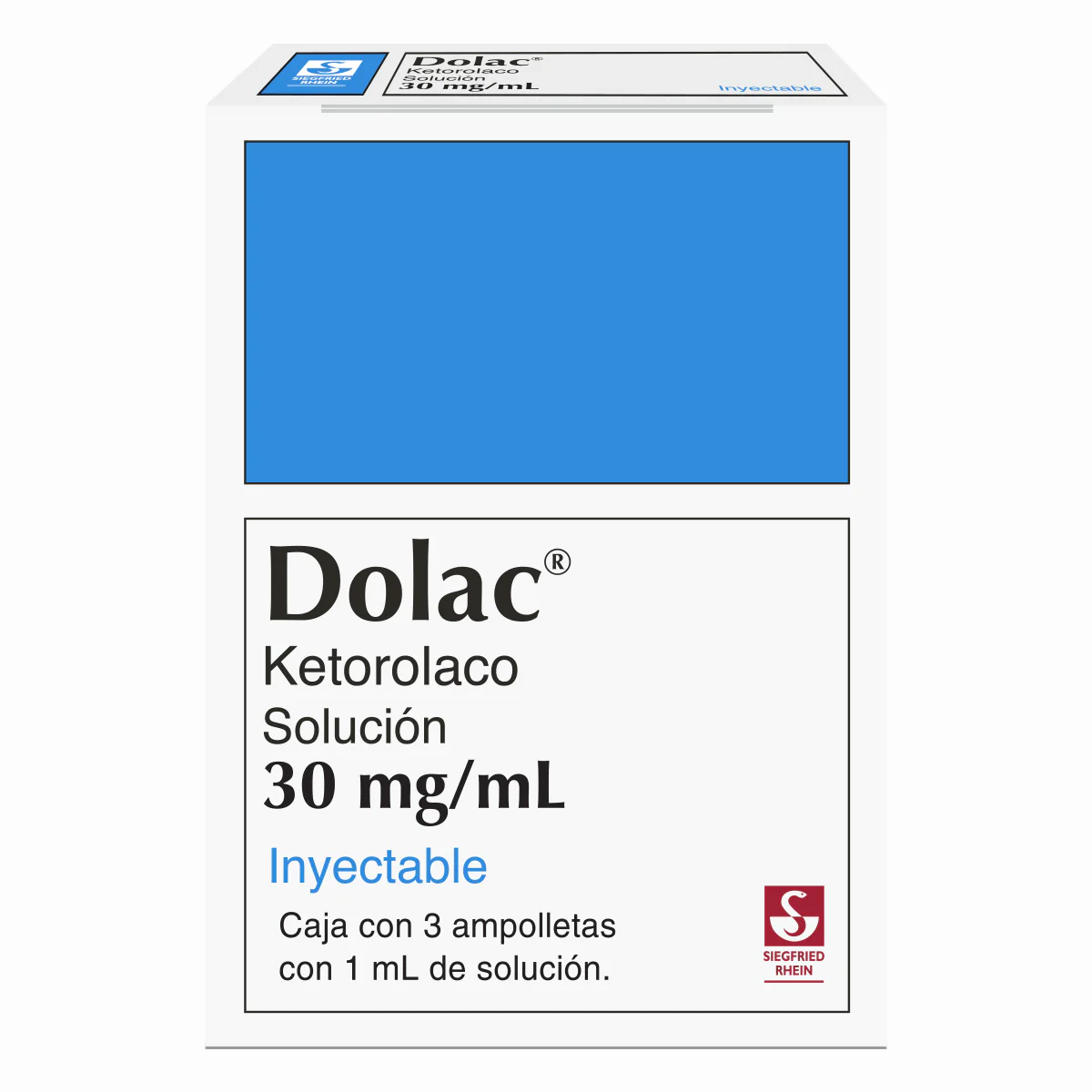 Dolac 30 Mg - Caja Con 3 Ampolletas (Ketorolaco)