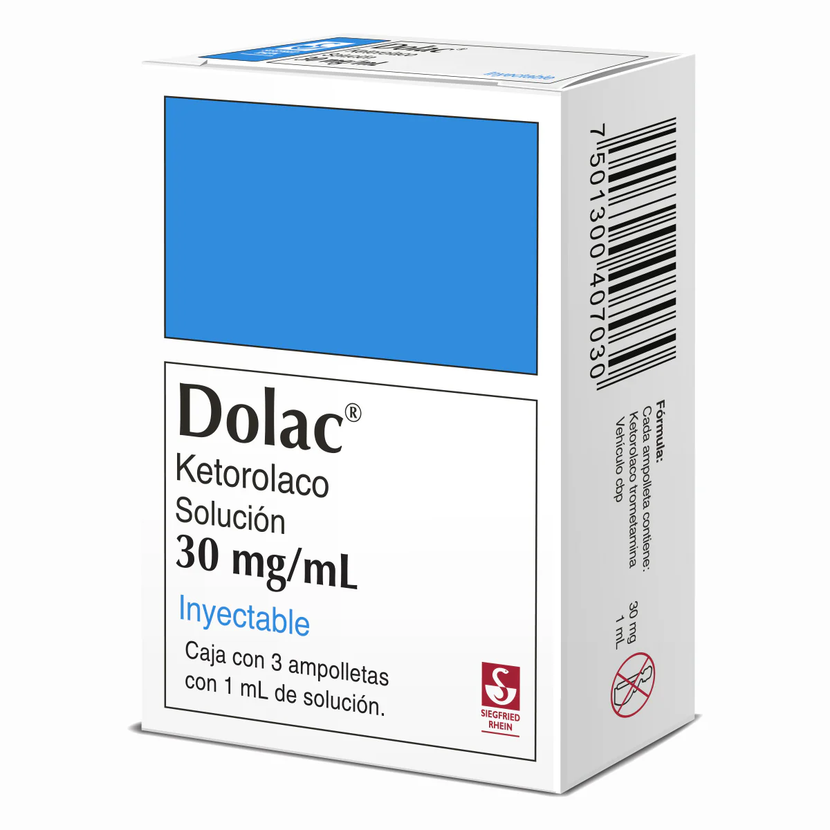 Dolac 30 Mg - Caja Con 3 Ampolletas (Ketorolaco) - Image 2