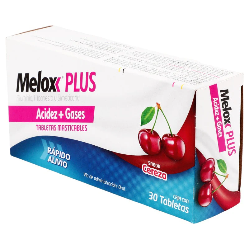 Melox Plus Antigas Cereza Con 30 Tabletas Masticables - Image 3