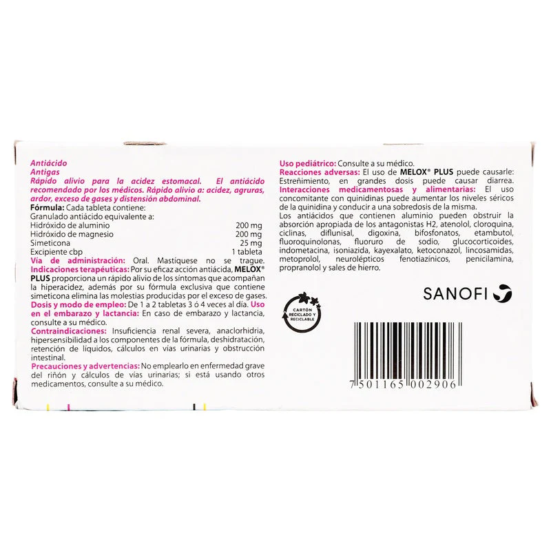 Melox Plus Antigas Cereza Con 30 Tabletas Masticables - Image 6