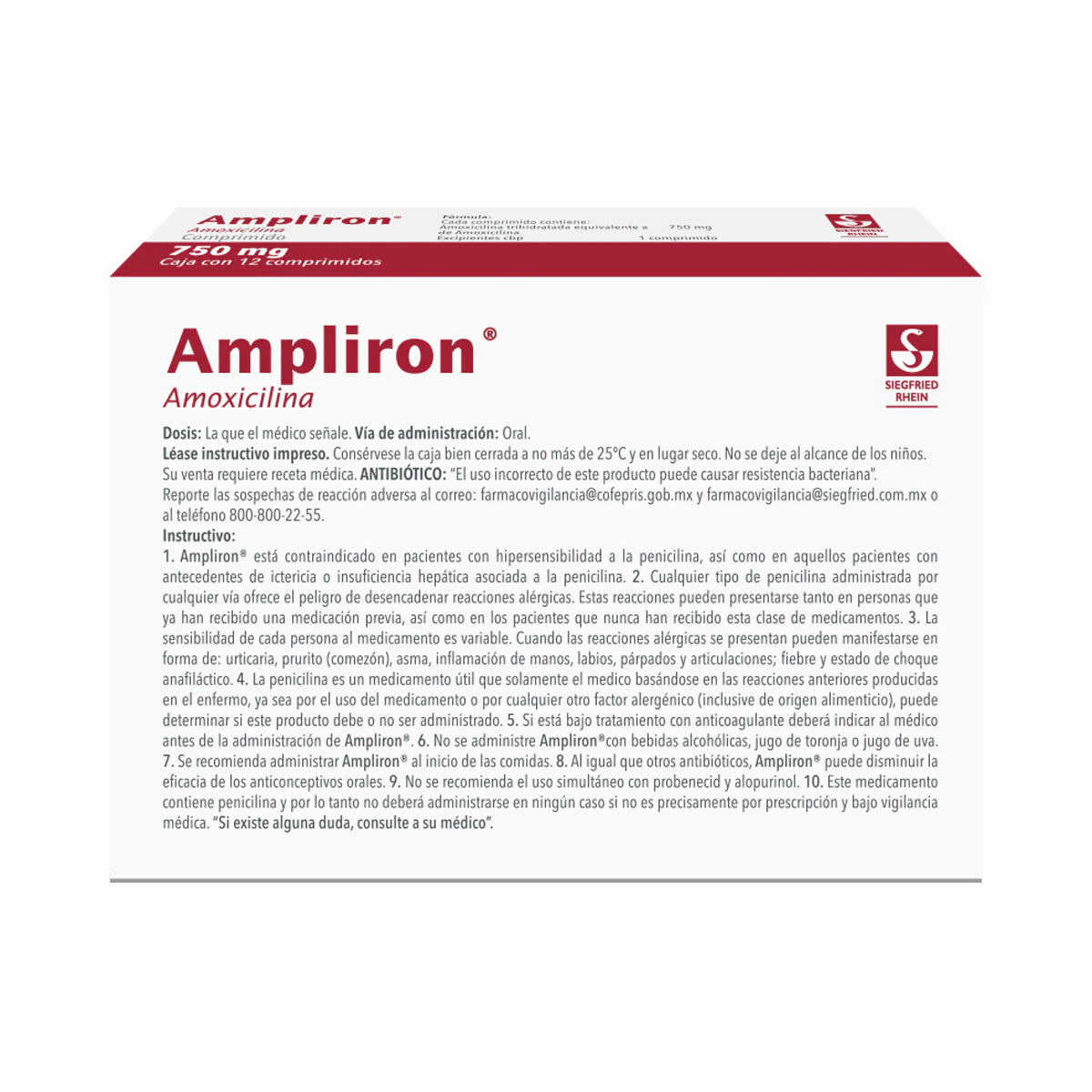 Ampliron 750 Mg Con 12 Comprimidos - Image 4