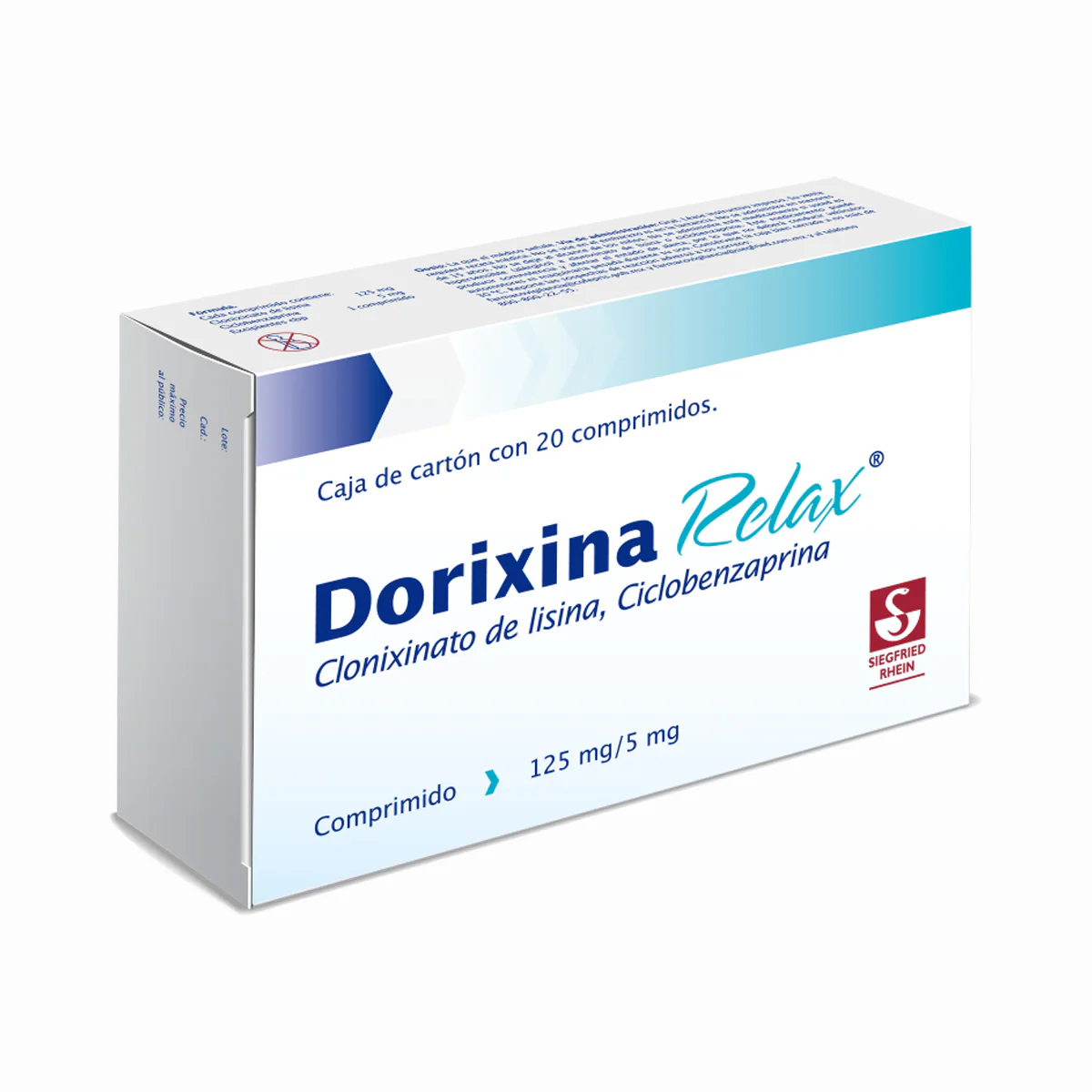 Dorixina Relax 125Mg - Caja Con 20 Comprimidos (Clonixinato De Lisina Y Clorhidrato De Ciclobenzapri - Image 3