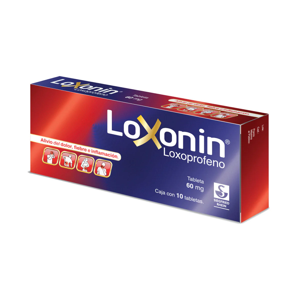 Loxonin 60 Mg - Caja Con 10 Tabletas (Loxoprofeno) - Image 2