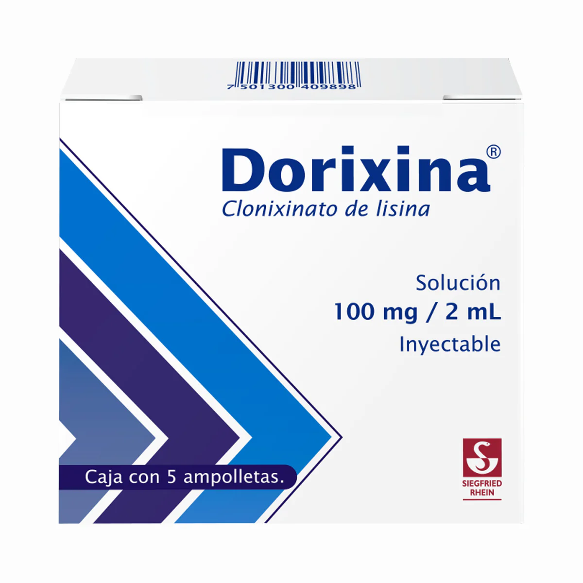 Dorixina 100 Mg - Caja Con 5 Ampolletas (Clonixinato De Lisina)