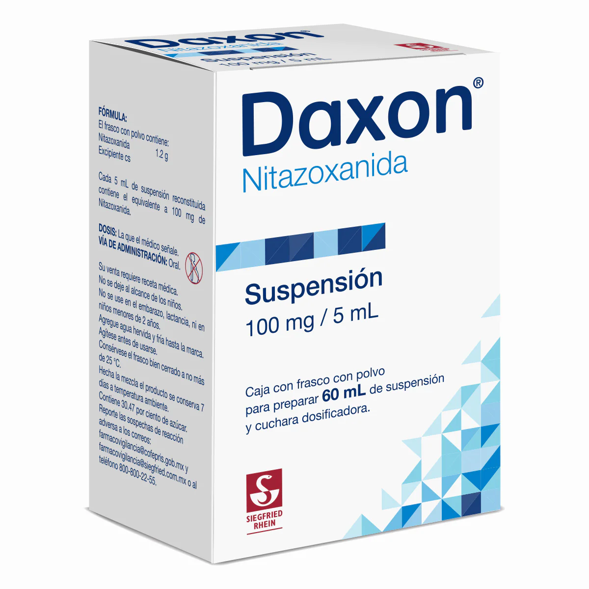 Daxon 100 Mg / 5 Ml - Frasco Con Polvo Para Suspensión 60 Ml (Nitazoxanida) - Image 3