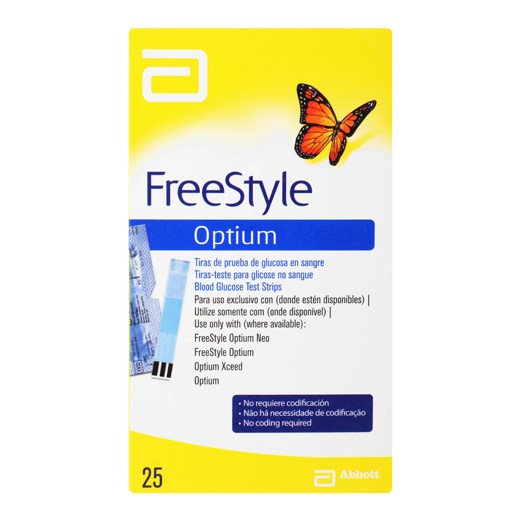 Freestyle Optium Tiras Reactivas 25 Piezas